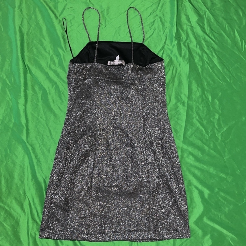 Elegant Black/ Silver Spaghetti Strap Dress size Small (P) - Picture 2 of 6